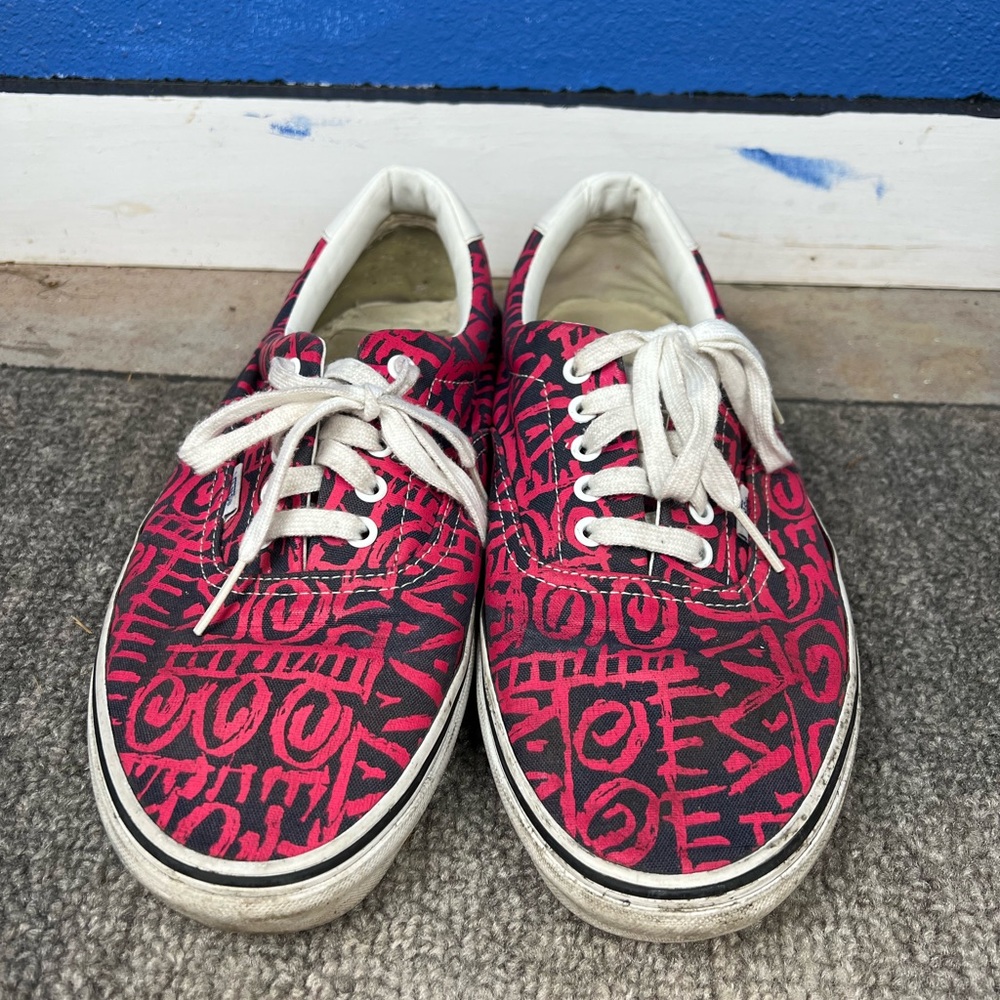 Vans Pink and Black Graphic Sneakers